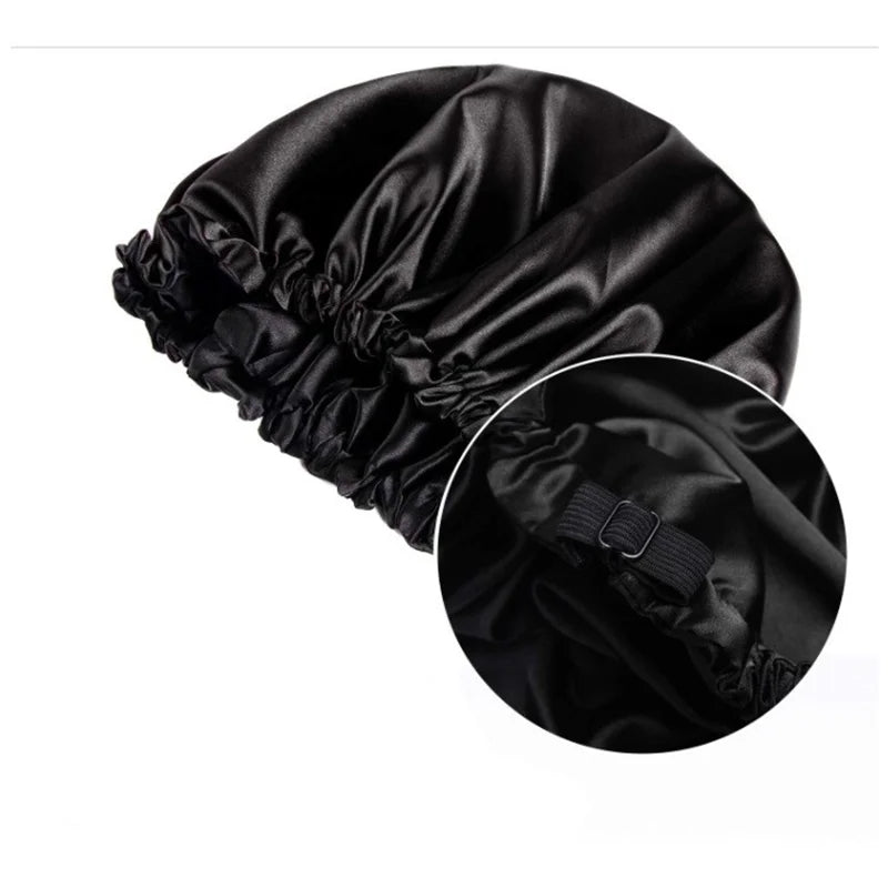Breezy Silk Bonnet | Double Layer Silk Night Cap for Curly Hair 3