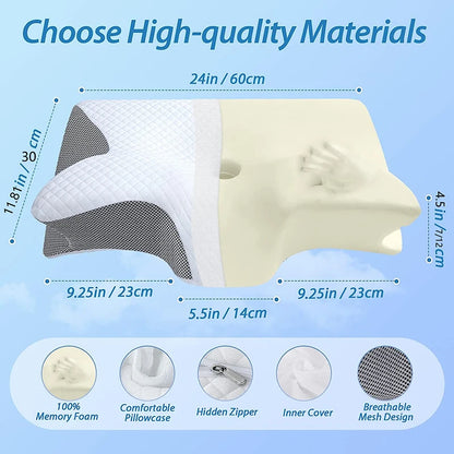 MediCerv Pillow | Ergonomic Memory Foam for Neck Pain Relief 2