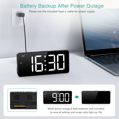 Oreo Digital Alarm Clock | Bluetooth Sync, 7-Inch LED Display 3