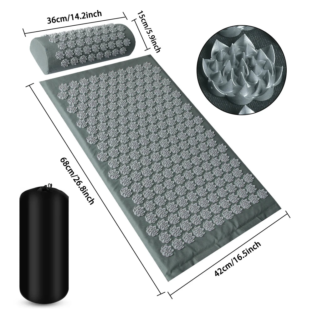 Sensi Acupressure Mat | Cotton & PVC Massage Cushion for Muscle Relief and Relaxation 3