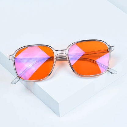 Sleek Y2K Glasses | Blue Light Blocking, Red & Orange Lenses 5