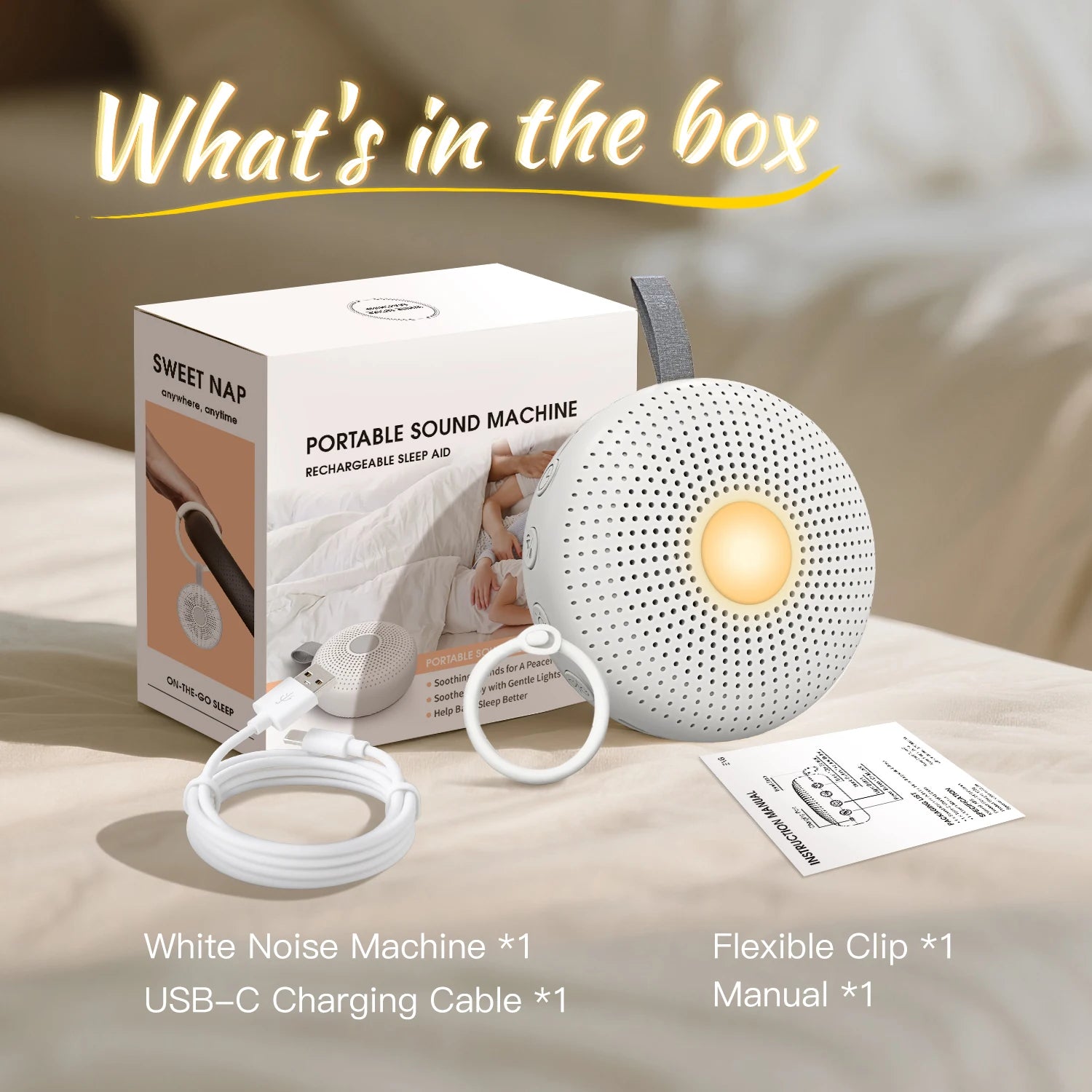Soma Sleep Aid Machine | Rechargeable, Adjustable Night Light 5